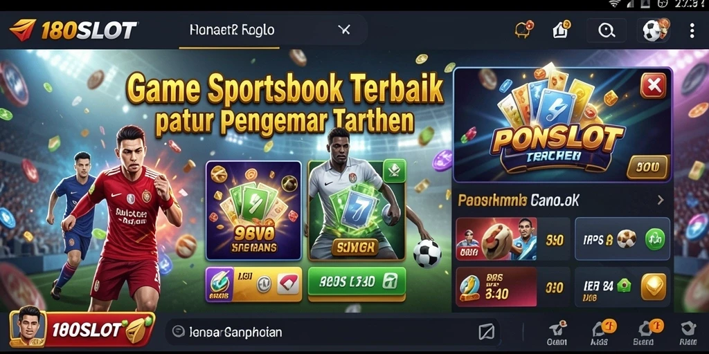 Screenshot menunjukkan antarmuka menarik dalam pengalaman Sportsbook di 180SLOT.