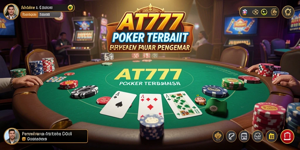 Tampilan utama gameplay AT777 menunjukkan pemain menikmati permainan poker.
