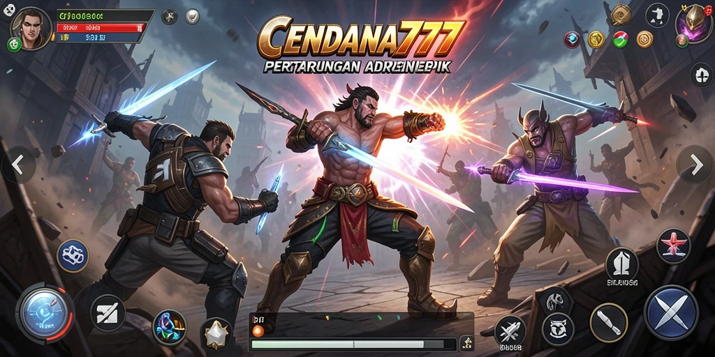 Tampilan gameplay CENDANA777 yang mendebarkan dan penuh aksi pertarungan.
