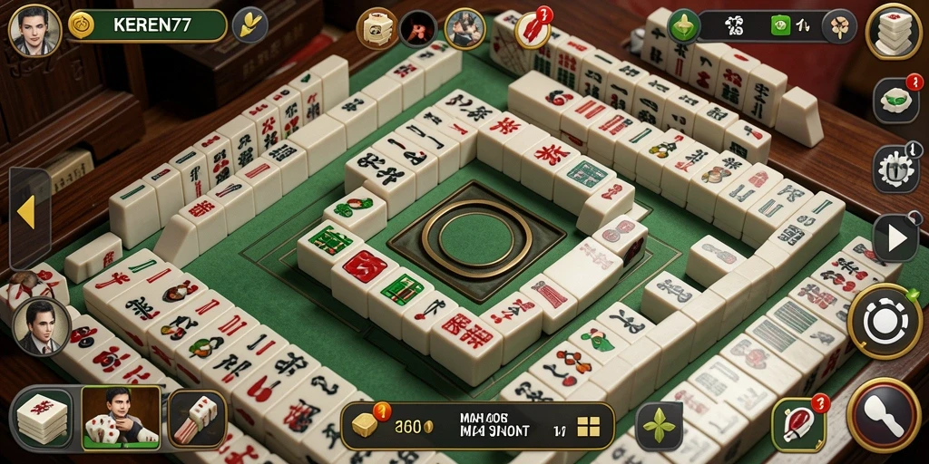 Tampilan gameplay Mahjong yang menarik dari KEREN77.