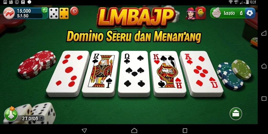 Screenshot utama LMBAJP menampilkan gameplay Domino yang menarik.