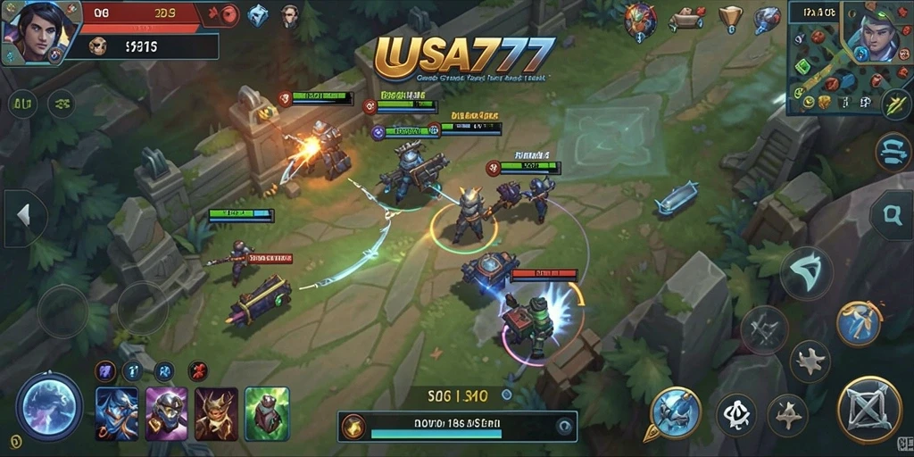 Screenshot gameplay LUSA777 menampilkan aksi pertempuran yang seru.