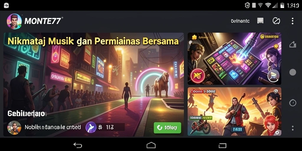 Tampilan screenshot dari gameplay menarik MONTE77 dengan berbagai tantangan musik.