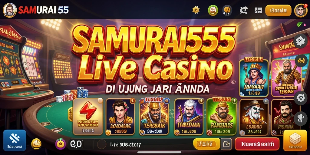 Tangkapan layar gameplay SAMURAI555 menunjukkan dealer langsung dan suasana kasino yang nyata.