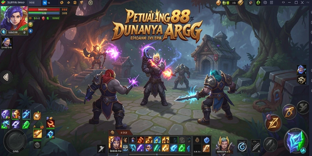 Tangkapan layar utama menggambarkan pertarungan seru di dunia <strong>SURYA88</strong>.